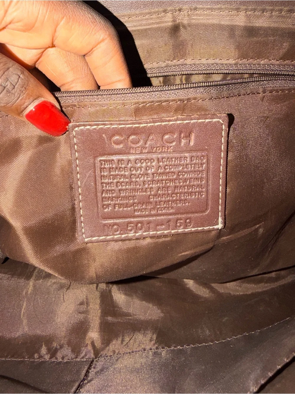Coach Tan Signature Monogram Messenger Bag with Brown Trim